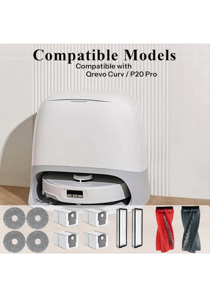 Roborock Qrevo Curv Için - Yedek Parçalar Rulo Fırça Filtreler Paspaslar Toz Torbaları Robot Süpürge Aksesuarları Seti (Yurt Dışından) modelleri