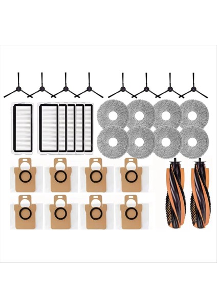 Jonr P20 Pro / T5 Pro Robot Süpürge Aksesuarları Için 32 Adet Ana Yan Fırça Hepa Filtre Paspas Bezi Toz Torbası (Yurt Dışından) modelleri