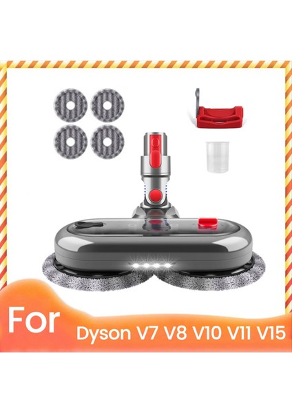 Dyson V7 V8 V10 V11 V15 Elektrikli Süpürge Aparatı Için 4 Paspas Pedi ve Anahtar Kilidi ile Elektrikli Zemin Paspas Başlığı (Yurt Dışından)