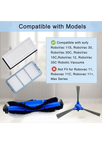 Robovac 11S Için Robovac 11S, 15C, 30, 30C, 12, 35C, 25C, 15T Robotik Elektrikli Süpürgelerle Uyumlu Yedek Parça (Yurt Dışından) modelleri