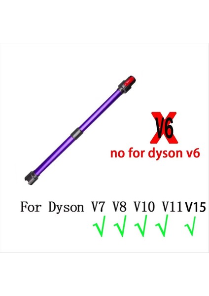 Dyson V8 V7 V10 V6 V15 Aksesuarları Metal Teleskopik Alüminyum Düz Boru Dyson V11 Yedek Parçası Için Uzatma Çubuğu (Yurt Dışından) modelleri