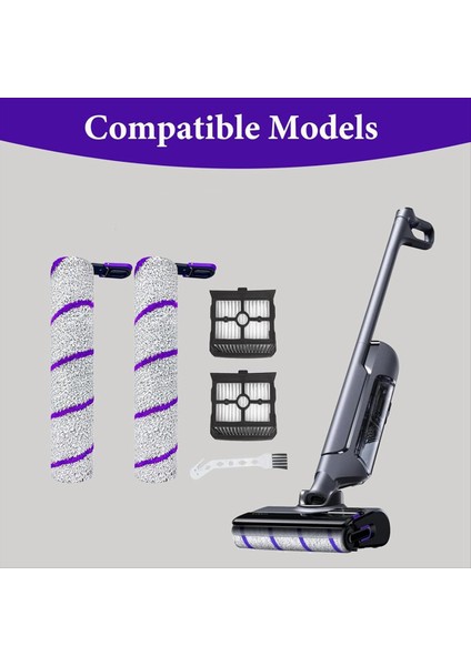 Narwal S20 Pro Kablosuz Islak Kuru Elektrikli Süpürge Için 2 Silindir Fırça ve 2 Filtre ile 1 Temizleme Fırçası Yedek Parçaları (Yurt Dışından) modelleri
