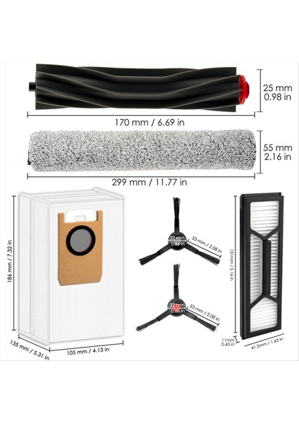 Eufy Omni S1 Pro Robot Süpürge Yedek Parçaları, Silindir Fırçalar, Silindir Paspaslar, Yan Fırçalar, Toz Torbaları, Filtreler (Yurt Dışından) fiyatları