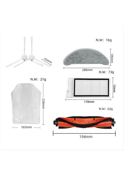 Xclea H30/H40/ARTI Robotlu Süpürge Ana Yan Fırça Paspas Bezleri Toz Torbaları Aksesuarları Yedek Parçalar (Yurt Dışından) fiyatları