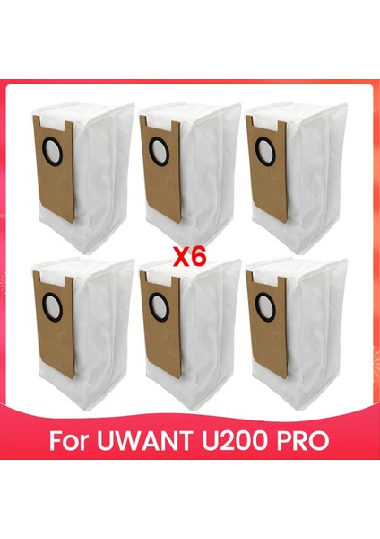 Uwant U200 Pro Süpürme ve Paspas Robotu Için 6 Parça Toz Torbası Seti Toz Torbası Aksesuarları Yedek Parçaları (Yurt Dışından)