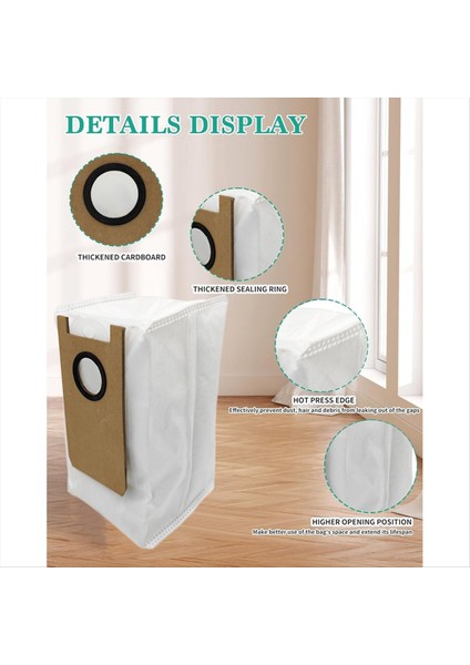 Uwant U200 Pro Süpürme ve Paspas Robotu Için 6 Parça Toz Torbası Seti Toz Torbası Aksesuarları Yedek Parçaları (Yurt Dışından) modelleri