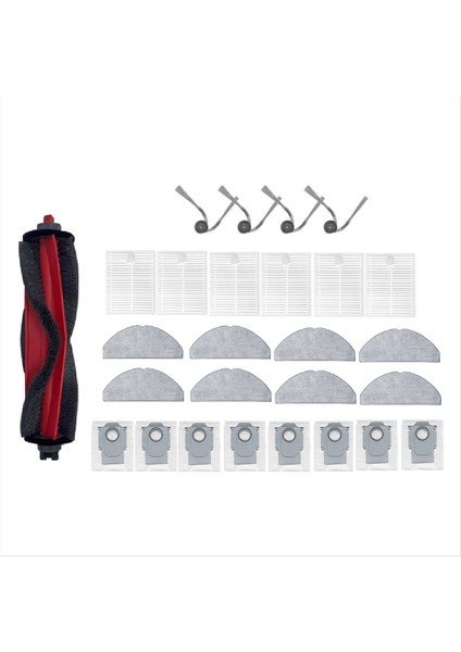 Roborock Q7 Tf/q7 Tf+ Süpürge Robotu Aksesuarları Için 27 Adet Silindir Yan Fırça Hepa Filtre Paspas Pedi Toz Torbası (Yurt Dışından)