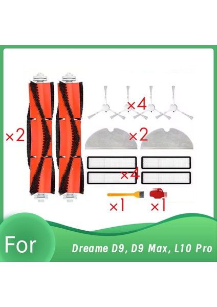 Dreame D9, D9 Max, L10 Pro Robot Süpürge Silindiri Yan Fırça Hepa Filtre Paspas Pedi Ultra Dayanıklı Aksesuarlar Için 14 Adet (Yurt Dışından)