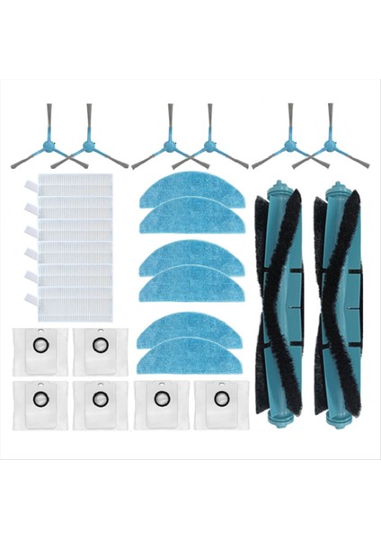 7490 Immortal SERISI/8290 Immortal Serisi Için 26 Adet Yedek Parçalar Vakum Ana Yan Fırça Filtre Paspas Toz Torbası (Yurt Dışından)