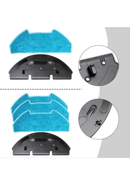Bobsweep DUSTIN/RC400 Elektrikli Süpürge Için Yedek Paspas Braketi Seti Mikrofiber Pedler Verimli Zemin Temizliği (Yurt Dışından) modelleri