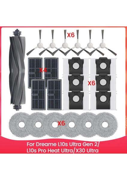 Dreame L10S Ultra Gen 2/L10S Pro Heat ULTRA/X30 Ultra Elektrikli Süpürge Aksesuarları Kiti Için Yedek Parçalar (Yurt Dışından)