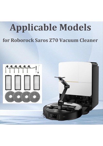 Roborock Saros Z70 Elektrikli Süpürge Yan Fırça Hepa Filtre Paspas Bezi Aksesuar Seti Için Yedek Parçalar (Yurt Dışından) fiyatları