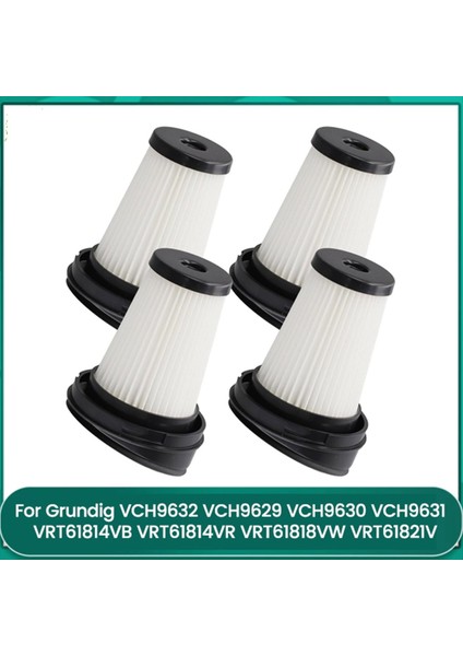 Grundig VCH9632 VCH9629 VCH9630 VCH9631 VCH9932 Için 4 Adet Vakum Filtresi VRT61814VB VRT61814VR Yıkanabilir Filtre (Yurt Dışından)
