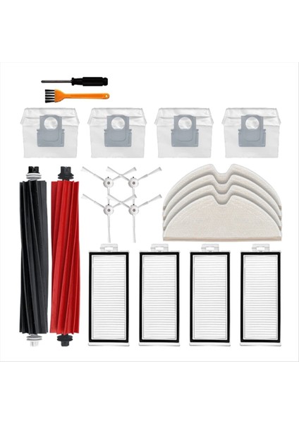 Q8 Max, Q8 Max+, Q5 Pro, Q5 Pro+ Robotlar Için Aksesuar Kiti Vakum Ana Yan Fırça Filtresi Paspas Bezi Toz Torbası (Yurt Dışından)