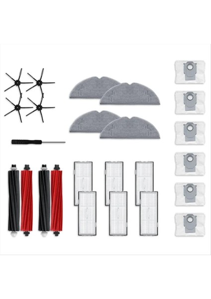 S8 / S8 Pro Ultra / S8+ Robot Vakum Için Aksesuar Kiti Ana Yan Fırçayı Değiştirin Hepa Filtre Paspas Pedi Toz Torbası (Yurt Dışından)