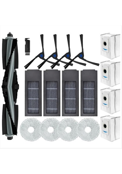 Deebot X2 / X2 Omni / X2 Pro / DEX86 Elektrikli Süpürge Ana Yan Fırça Hepa Filtreler Toz Torbaları Paspas Bezleri (Yurt Dışından)