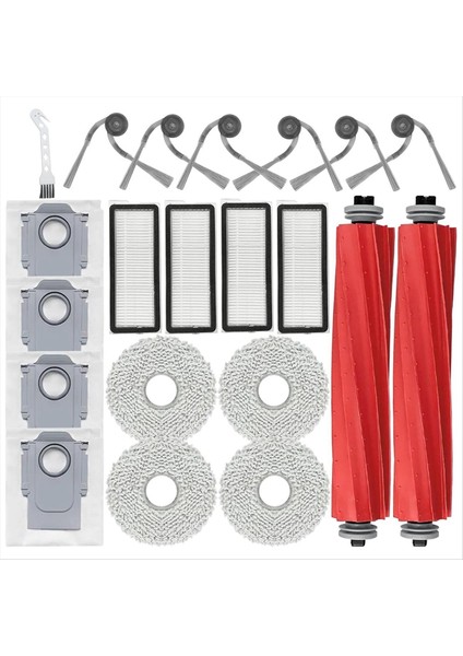 Roborock Qv 35A / Qr 798 / Qr 598 Elektrikli Süpürge Için Aksesuar Seti Ana Yan Fırçalar Hepa Filtreler Toz Torbaları Paspas Pedleri (Yurt Dışından)