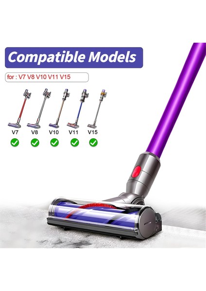 Dyson V7 V8 V10 V11 V15 Elektrikli Süpürge Zemin Fırçası Başlığı Yedek Parçaları (Yurt Dışından) modelleri