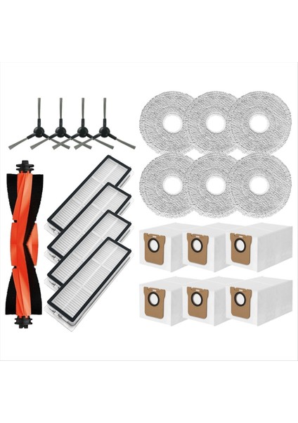 Xiaomi Robot Süpürge X20 Pro / X20 Max / D102GL / D109GL Yedek Parçaları Ana Yan Fırça Hepa Filtre Paspas Pedi Toz Torbaları (Yurt Dışından)