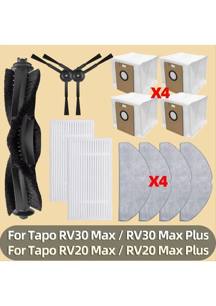 Tp-Link Tapo RV30 MAX/RV30 Max PLUS/RV20 MAX/RV20 Max Plus Elektrikli Süpürge Parçaları Filtre Ana Yan Fırça Paspas Pedi (Yurt Dışından)