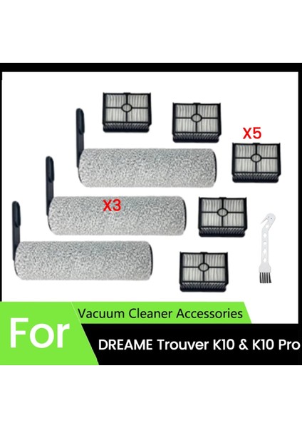 Dreame Trouver K10 ve K10 Pro Elektrikli Süpürge Parçaları Için 9 Parça Fırça Rulosu ve Filtre Seti Temizlik Verimliliğini Artırır (Yurt Dışından)