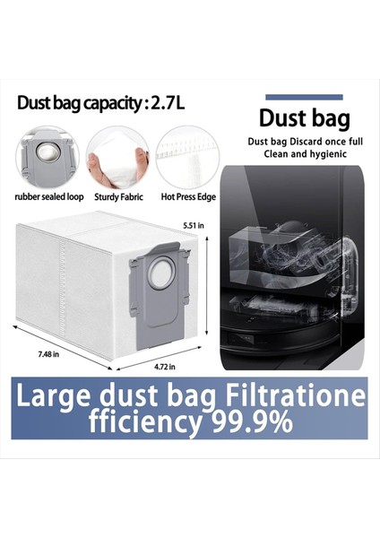 Roborock Saros 10/roborock S9 Maxv Ultra Vakum Parçaları ile Uyumlu Ana Silindir Yan Fırça Filtre Paspas Bezi Toz Torbası (Yurt Dışından) fırsatları