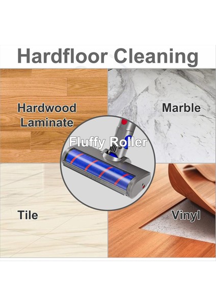 Dyson V7 V8 V10 V11 V15 Elektrikli Süpürgeler Için Yumuşak Silindir Sert Ahşap Zemin Fırçası LED Toz Işığı ile Düşük Erişimli Adaptör (Yurt Dışından) fırsatları