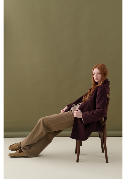 Wıde Leg Denim Pantolon - Kahverengi