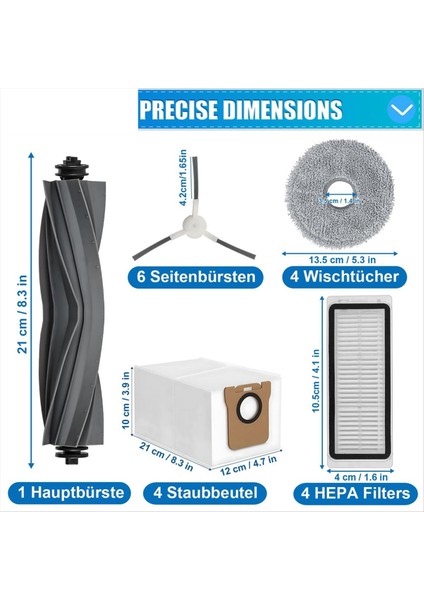 L20 Ultra / X20 Pro / X20 Robot Parçaları, Ana Fırça Toz Torbaları, Hepa Filtreleri Için Aksesuar Kitinin Değiştirilmesi (Yurt Dışından) fırsatları