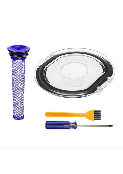 V7 V8 Için Vakum Filtresi + Sızdırmazlık Halkası ile Toz Kutusu Kapağı Elektrikli Süpürge Kir Kabı Yedek Parçalar Ön Filtreler (Yurt Dışından)