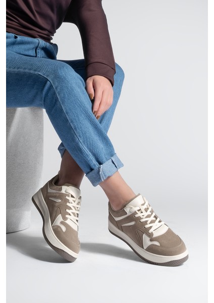 Kadın Sneaker Çok Parçalı Spor Ayakkabı Gosfin Vizon Süet fırsatları