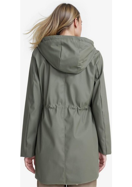 Regular Fit Kapüşonlu Suni Deri Yağmurluk E8575AX25WN