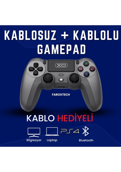Ps4 Kablosuz Gp6 Bluetooth Gamepad Joystick 6 Eksen Titreşimli Pc Android Ios Uyumlu