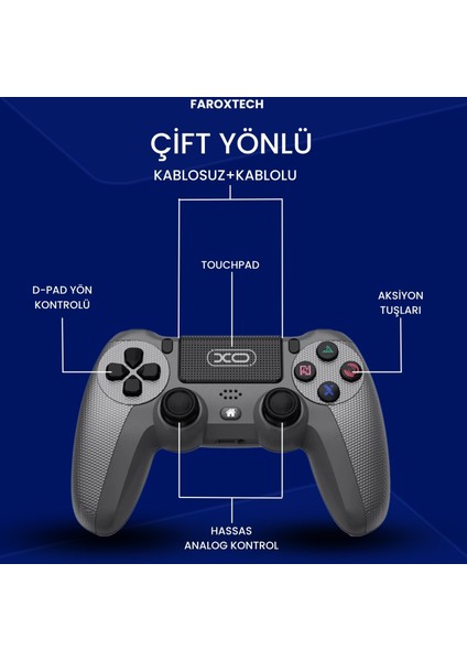 Ps4 Kablosuz Gp6 Bluetooth Gamepad Joystick 6 Eksen Titreşimli Pc Android Ios Uyumlu fiyatları