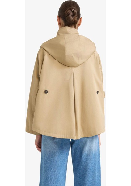 Regular Fit Kapüşonlu Fermuarlı Trençkot