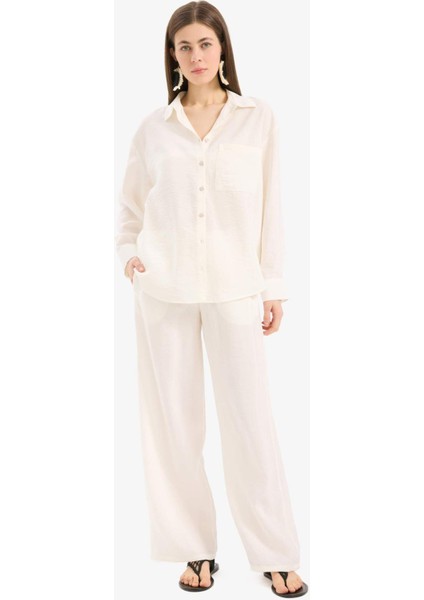 Regular Fit Beli Lastikli Plaj Pantolonu-Fall in Love