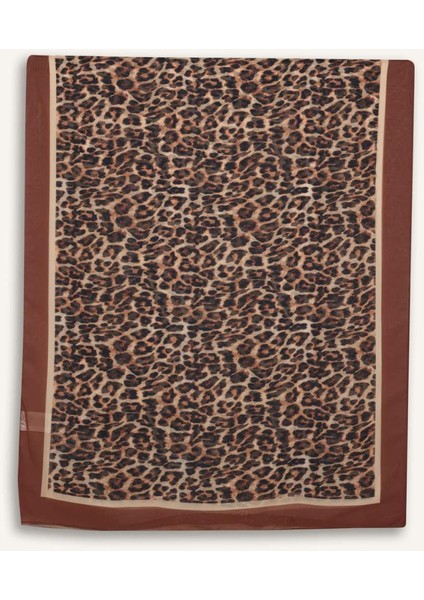 Regular Fit Leopar Desenli Şifon Pareo-Fall in Love E8218AX25HS