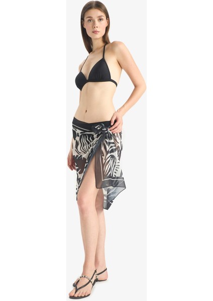 Regular Fit Desenli Şifon Pareo-Fall in Love E8218AX25HS