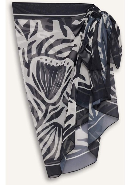 Regular Fit Desenli Şifon Pareo-Fall in Love E8218AX25HS