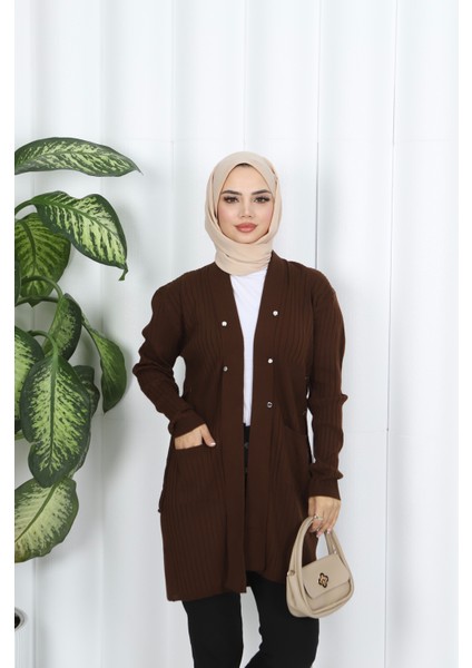 Kuşgözü Detaylı Bağcıklı Hırka