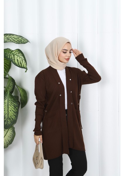 Kuşgözü Detaylı Bağcıklı Hırka indirimleri