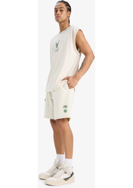 Fit NBA Milwaukee Bucks Oversize Geniş Kalıp Bisiklet Yaka Atlet