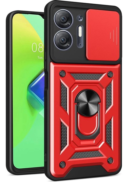 Infinix Hot 30 5g Kılıf Pars Lens Yüzüklü Silikon - KIRMIZI-(5796) - MB000X-2GG6P1