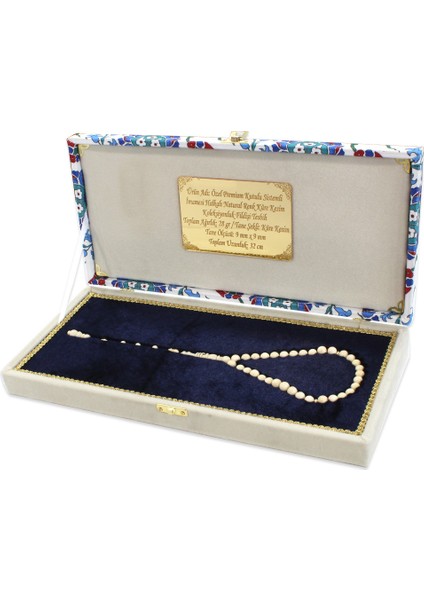 Özel Premium Kutulu Sistemli Imamesi Halkalı Natural Renk Küre Kesim Koleksiyonluk Fildişi Tesbih modelleri