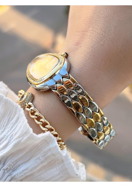 Çelik Kordon 30 mt Suya Dayanıklı Kadın Kol Saati+Bileklik BF.GF.10067.5 fiyatları