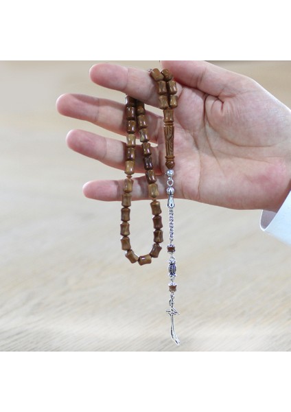 Kararmaz Metal Arnavut Zincir Püsküllü Zülfikar Uçlu Imame Işçilikli Koyu Kahverengi Kuka Tesbih fırsatları