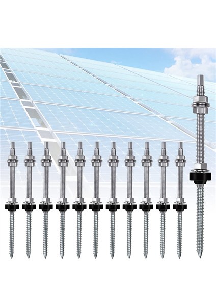 Askı Cıvataları, M10 x 200 Mm, Önceden Monte Edilmiş, V2A, Yükseklik Ayarlanabilir, Fotovoltaik Güneş Montaj Çatıları Için 8 Paket (Yurt Dışından) fırsatları
