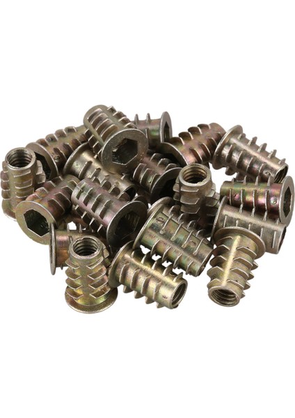 20 Adet M6X 15MM Altıgen Soket Vidalı Iplik Ahşap Için Somun Ekle (Yurt Dışından)