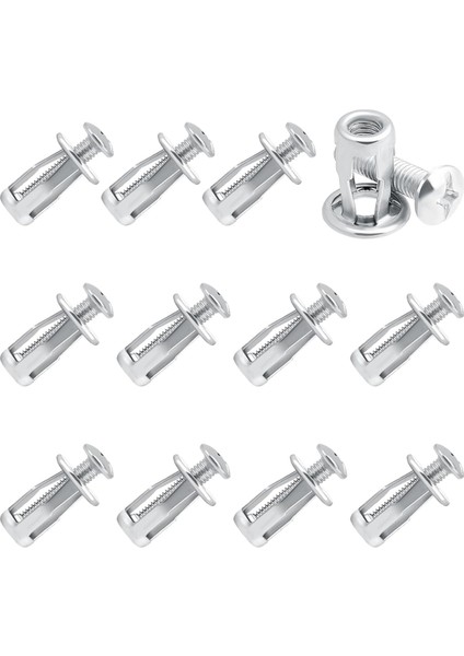 12 Pcs Içi Boş Kapı Ankraj Vidaları Set Içi Boş Metal Boşluk Sabitleme M6 Jack Somunlar Ekler Fındık Taç Çelik Boru Için Taç Somun (Yurt Dışından)