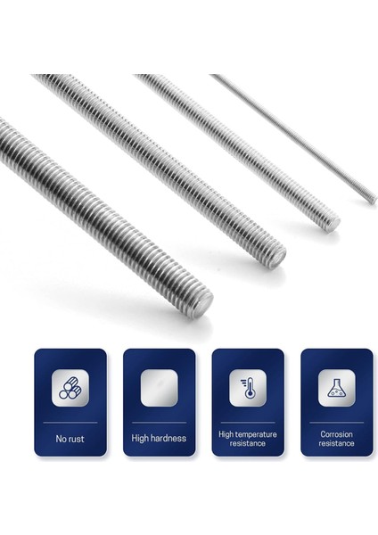 26PCS 8/32 Inç Dişli Çubuklar ve Altıgen Somunlar, M4 12 Inç Paslanmaz Çelik Boncuklu Bahçe Kazı Çubukları Için Tam Dişli (Yurt Dışından) indirimleri